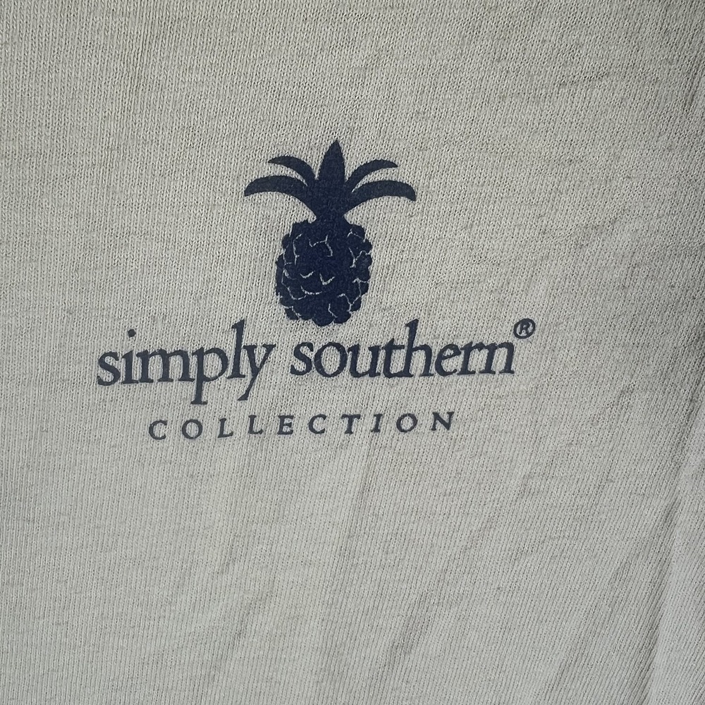 Simply Southern Women's Yellow Pineapple Graphic T-Shirt "You Had Me At Hey - Picture 2 of 7